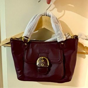 Coach Campbell Leather Mini Tote Crossbody in Bordeaux